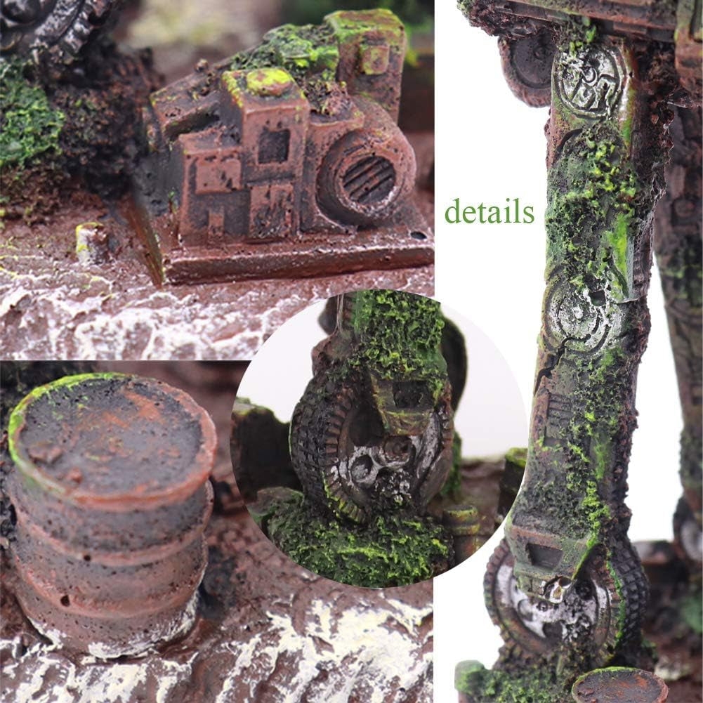 Aquarium Decorations, Cool Walking Land Tank Aquarium Ornament, Alien Fish Robot Tank Decorations for Betta, Small