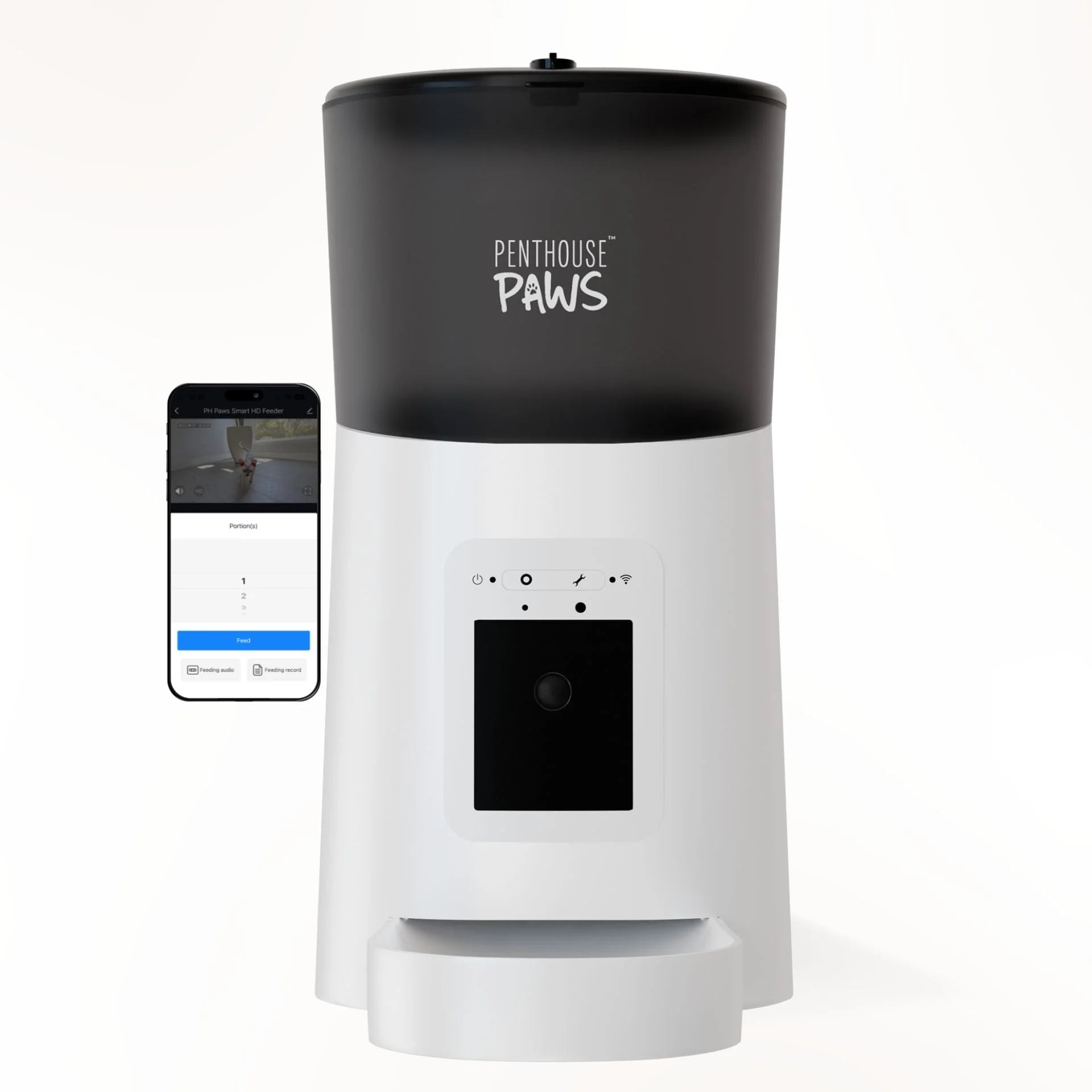 Smart HD Feeder, Automatic 6L Food Dispenser for Cat & Dog, 1080P, 2-Way Audio, Backup Power, 15 Meals/Day, White