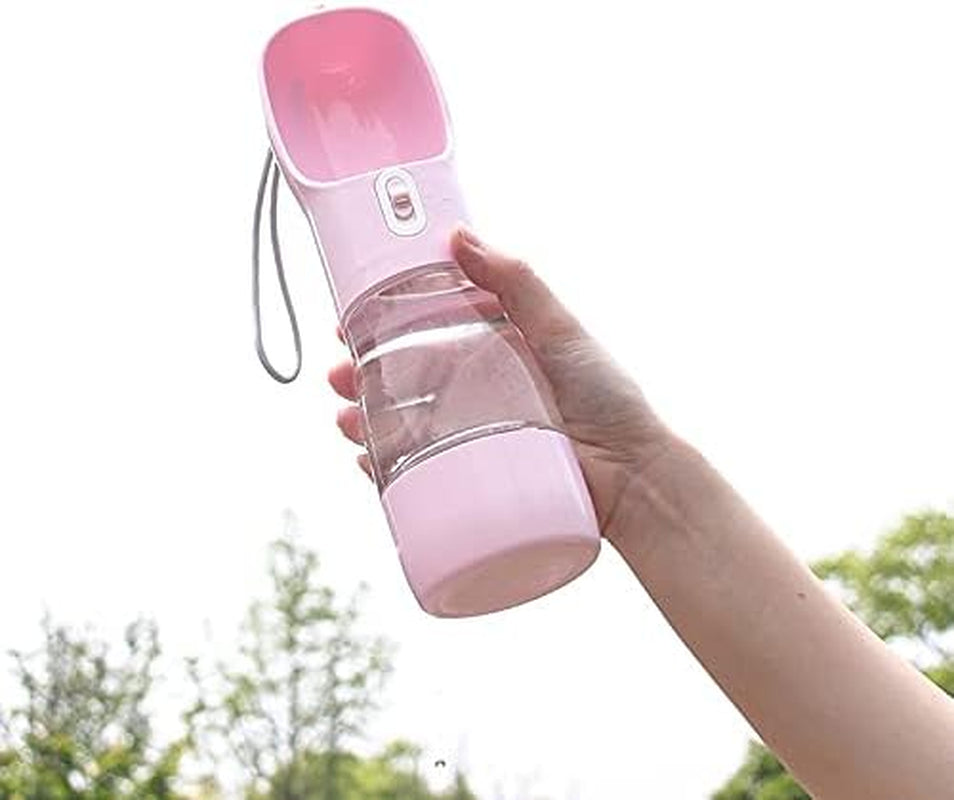 Dog Water Bottle Portable Pet Water Bottle Leak Proof Dog Water Dispenser and Food, Lightweight Dog Travel Water Bottle Bowl for Walking and Trave