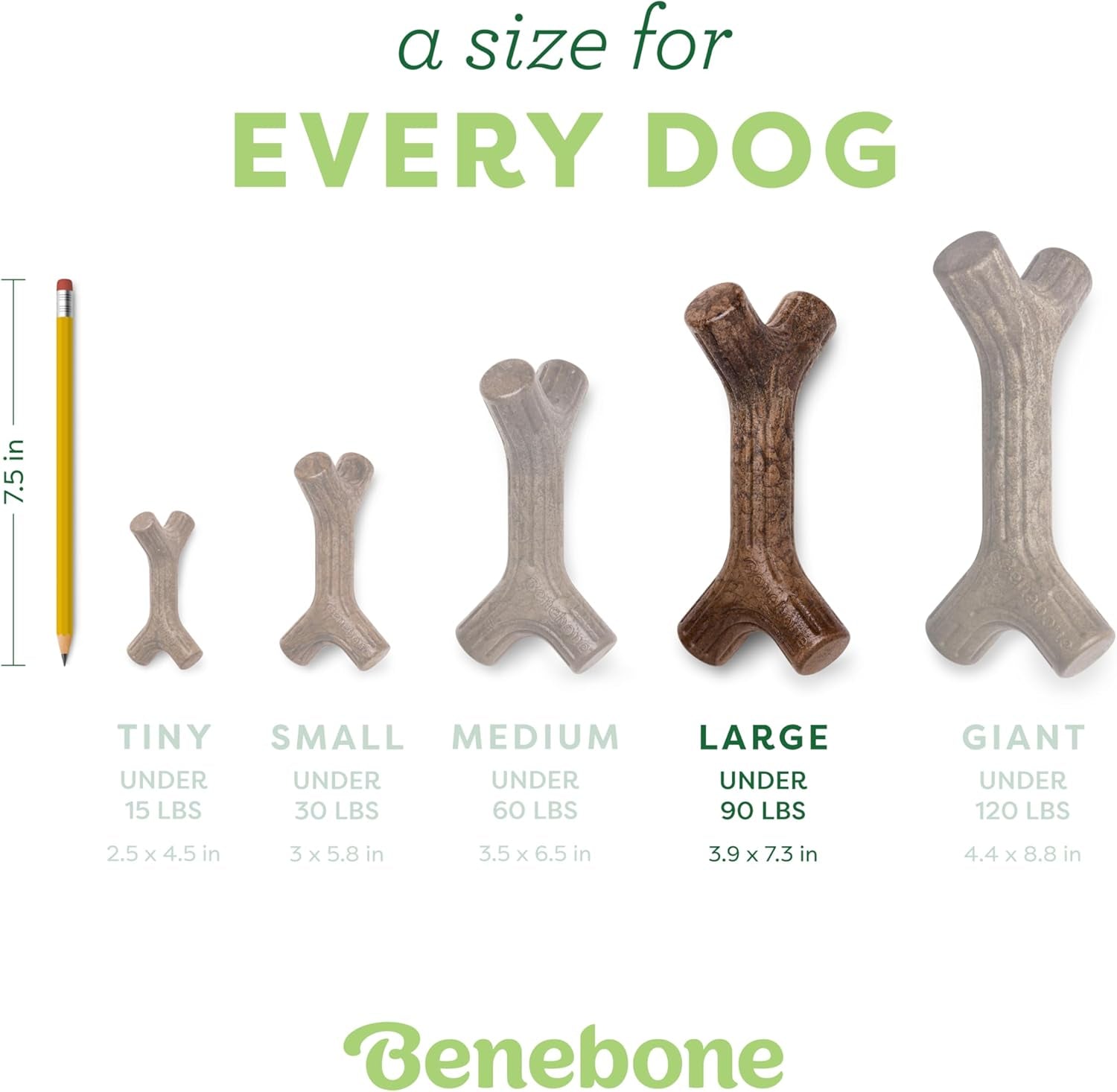 Maplestick Real Wood Durable Dog Chew Toy, Made in USA, Large