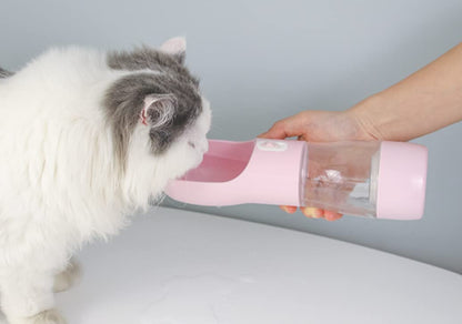 Dog Water Bottle Portable Pet Water Bottle Leak Proof Dog Water Dispenser and Food, Lightweight Dog Travel Water Bottle Bowl for Walking and Trave